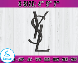 ysl logo emboridery, logo fashion emboridery, embroidery design file