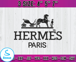 hermes logo embroidery, logo fashion emboridery, embroidery file