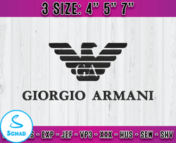 giorgio armani embroidery, armani logo embroideyr, logo fashion embroidery