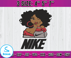 black girl nike, nike embroidery, niek fashion embroidery