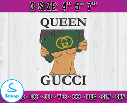 queen gucci embroidery, gucci logo embroidery, logo fashion embroidery