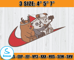 nike cute bears embroidery, nike disney embroidery, we bare bears embroidery