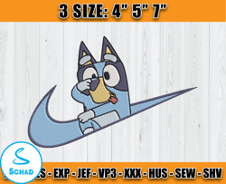 nike bluey embroidery, bluey character embroidery, embroidery pattern