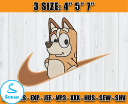 nike chilli embroidery, bluey embroidery, machine embroidery pattern