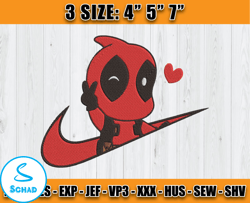 nike heartdeadpool embroidery, disney nike embroidery, embroidery machine file