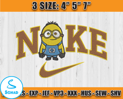 nike minions dave embroidery, nike cartoon embroidery, embroidery file