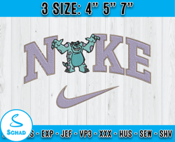 sulley embroidery, monster inc embroidery, embroidery machine design