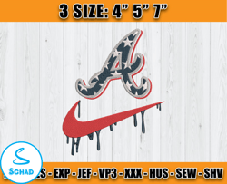 atlanta braves embroidery, nike baseball embroidery, embroidery machine file