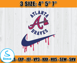 atlanta braves embroidery, nike x mlb embroidery, machine embroidery pattern