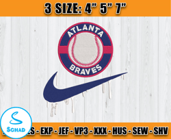 atlanta braves embroidery, nike baseball embroidery, embroidery machine