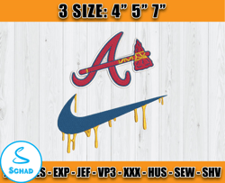 atlanta braves embroidery, mlb nike embroidery, embroidery machine file