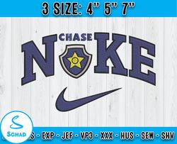 nike and armorialo of chase embroidery, paw patrol embroidery, embroidery machine design