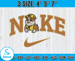 nike and rubble embroidery, nike cartoon embroidery, paw patrol characters embroidery