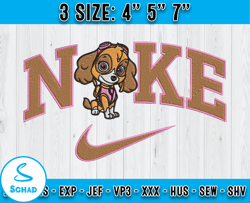 cute skye fashion, nike embroidery, paw patrol embroidery