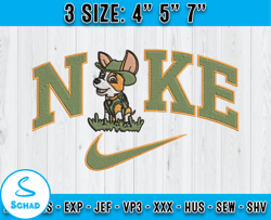 tracker and nike embroidery, nike cartoon characters, paw patro embroidery