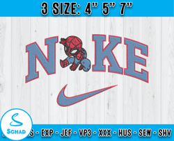 spiderman nike embroidery, superhero embroidery, cartoon machine embroidery