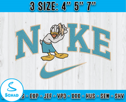 nike x donald duck embroidery, cartoon character embroidery, machine embroidery applique design