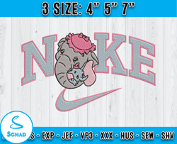 nike x dumbo and mother, dumbo cartoon embroidery, machine embroidery applique design