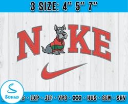 nike jock embroidery, lady and the tramp embroidery, cartoon embroidery design