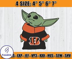 bengals baby yoda embroidery design, baby yoda embroidery, bengals embroidery design, d24