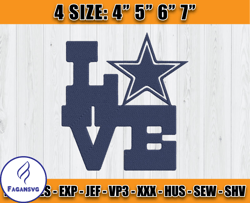 love dallas embroidery, love embroidery design, dallas cowboys embroidery, nfl embroidery, d7