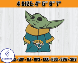 jacksonville jaguars baby yoda embroidery, baby yoda embroidery, jaguars embroidery design, sport embroidery, d7
