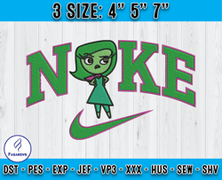 nike disgust embroidery, inside out cartoon embroidery, embroidery machine