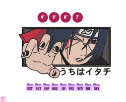 Itachi Anime Embroidery Design, Anime Embroidery Designs 181