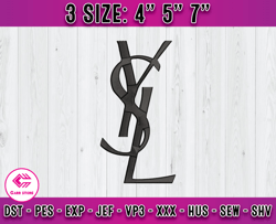 ysl logo emboridery, logo fashion emboridery, embroidery design file