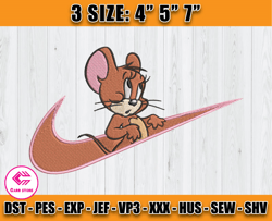 nike jerry embroidery, tom and jerry embroidery, nike x movie embroidery