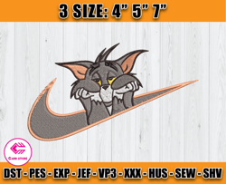 nike tom embroidery, tom and jerry embroidery, disney character embroidery