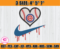 chicago cubs embroidery, mlb nike embroidery, embroidery machine file x