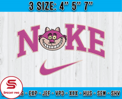 nike cheshire cat embroidery, alice in wonderland embroidery, disney nike embroidery