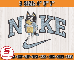 nike x bandit embroidery, bluey character embroidery, embroidery machine