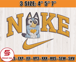 nike x cute bluey embroidery, cartoon embroidery file, machine embroidery pattern