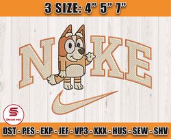 nike x bingo embroidery, bluey character embroidery, cartoon embroidery design