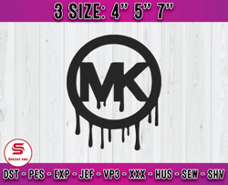 mk logo embroidery, mk embroidery, logo fashion embroidery