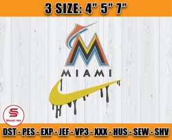 miami marlins embroidery, nike mlb teams embroidery, embroidery design