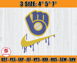 milwaukee brewers embroidery, mlb nike embroidery, embroidery design