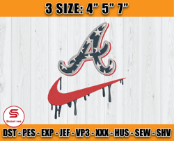 atlanta braves embroidery, nike baseball embroidery, embroidery machine file