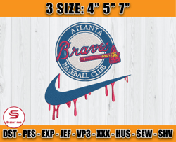 mlb nike embroidery, logo braves embroidery, embroidery machine file