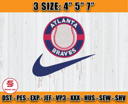 atlanta braves embroidery, nike baseball embroidery, applique embroidery designs