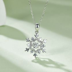 snowflake moissanite necklace twinkle setting 925 sterling silver 1ct vvs gift