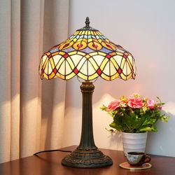 peacock feather tiffany table lamp stained glass handmade home decoration light