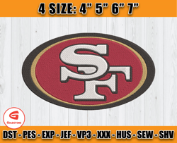 San Francisco 49ers Embroidery Designs, NFL Embroidery Designs, NFL 49ers Embroidery, Digital Download