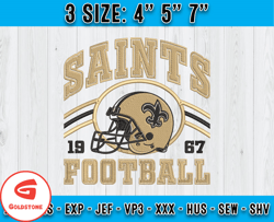 new orleans saints football embroidery design, brand embroidery, nfl embroidery file, logo shirt 74