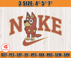 nike x rusty embroidery, bluey character embroidery, nike x cartoon embroidery