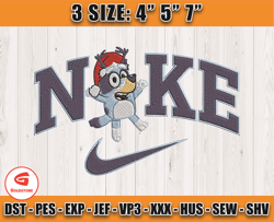 nike x bury christmas embroidery, bluey character embroidery, embroidery file