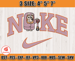 nike x funny bingo embroidery, nike cartoon embroidery, bluey character embroidery