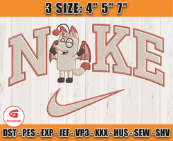 nike x bluey embroidery, cartoon character embroidery, embroidery machine